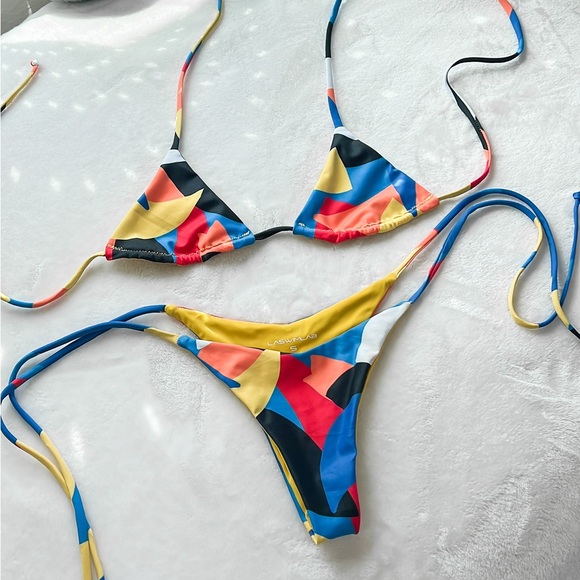 Handmade ONE OF A KIND color blocked bikini! - Picture 3 of 6